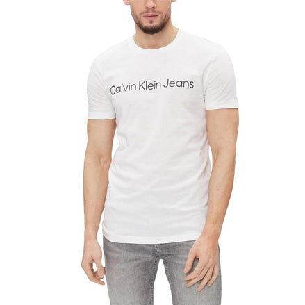 Calvin Klein Jeans White Cotton T-Shirt Calvin Klein Jeans