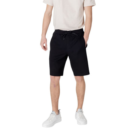 Armani Exchange Black Cotton Bermuda Shorts Armani Exchange