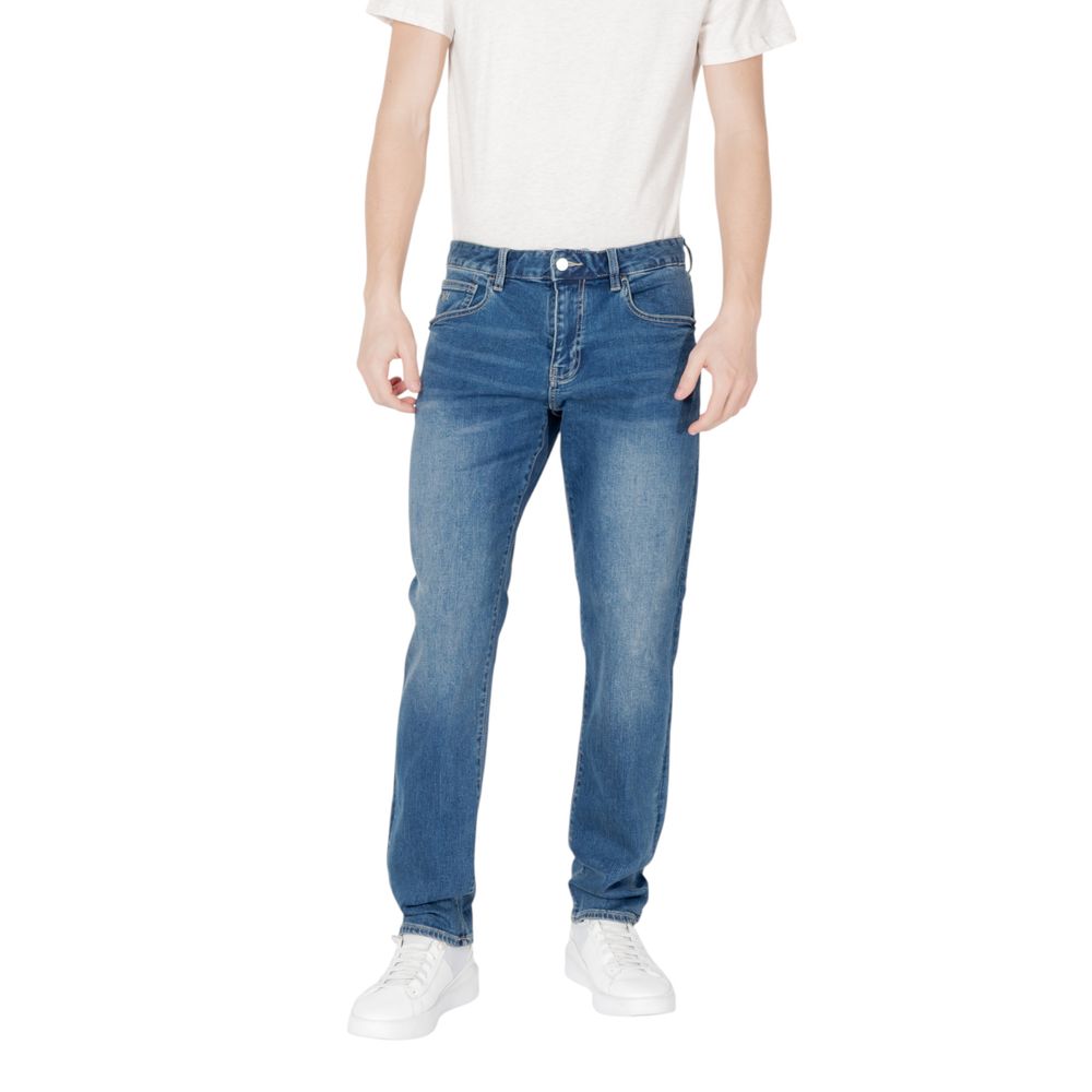 Armani Exchange Blue Cotton Skinny Jeans Armani Exchange