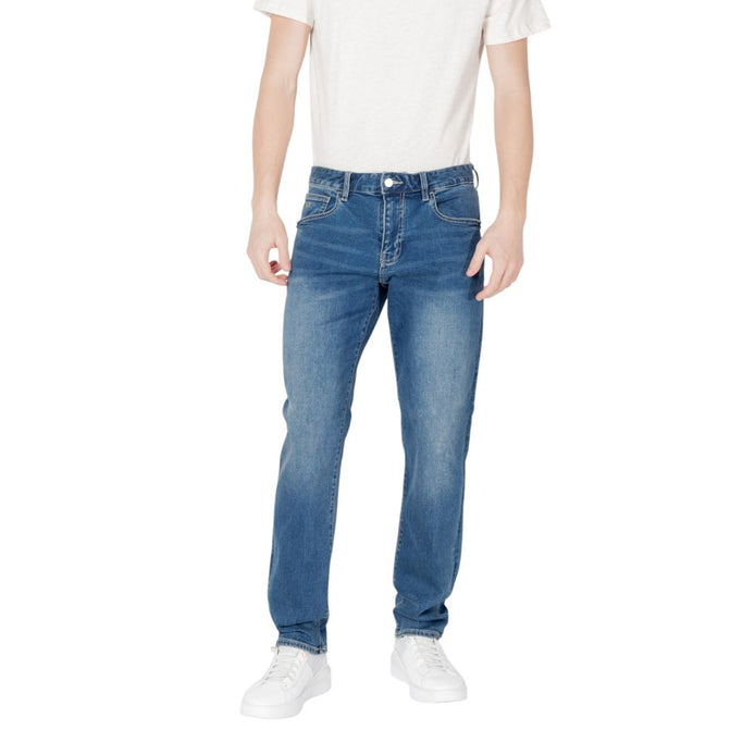 Armani Exchange Blue Cotton Skinny Jeans Armani Exchange