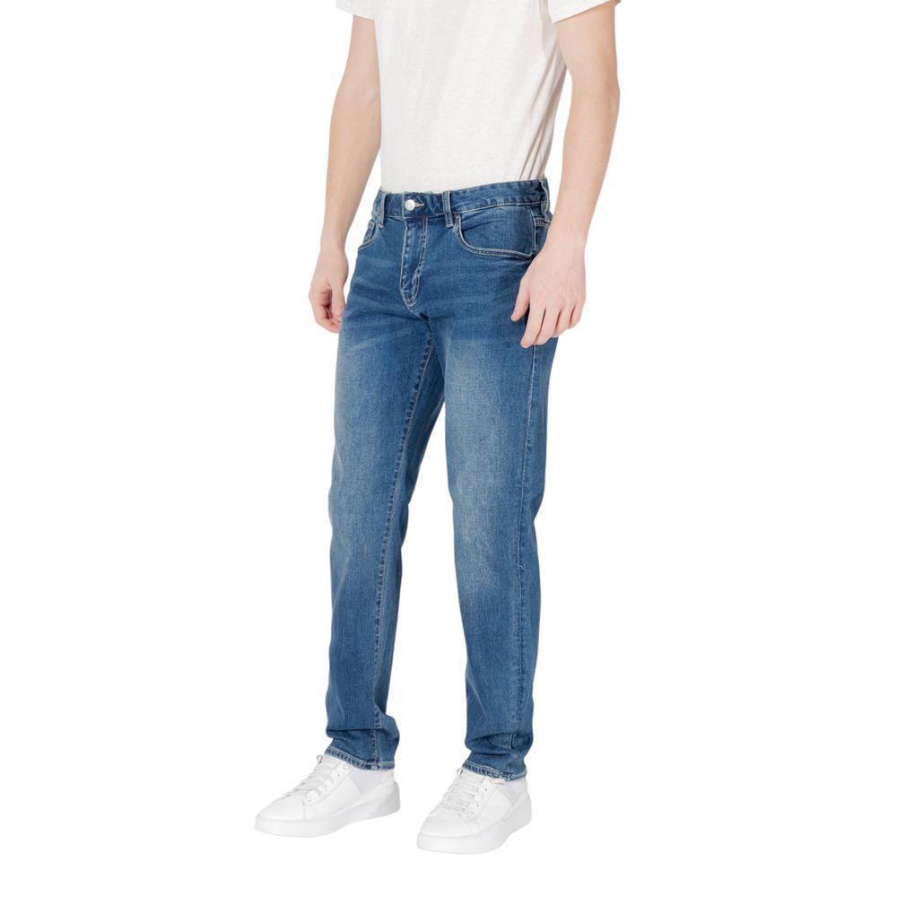 Armani Exchange Blue Cotton Skinny Jeans Armani Exchange