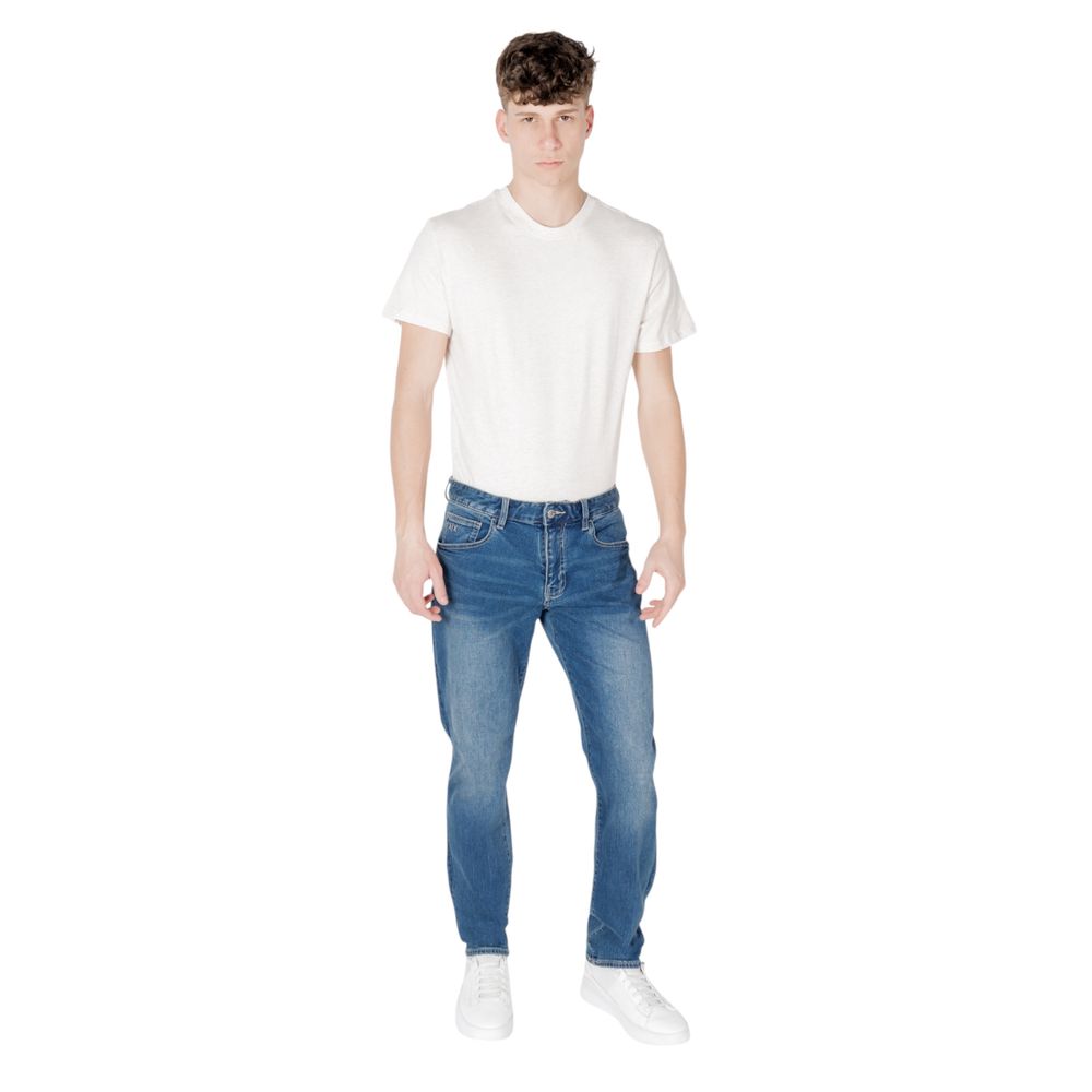 Armani Exchange Blue Cotton Skinny Jeans Armani Exchange