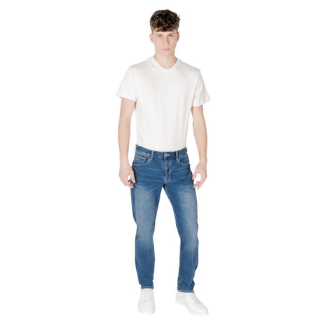 Armani Exchange Blue Cotton Skinny Jeans Armani Exchange