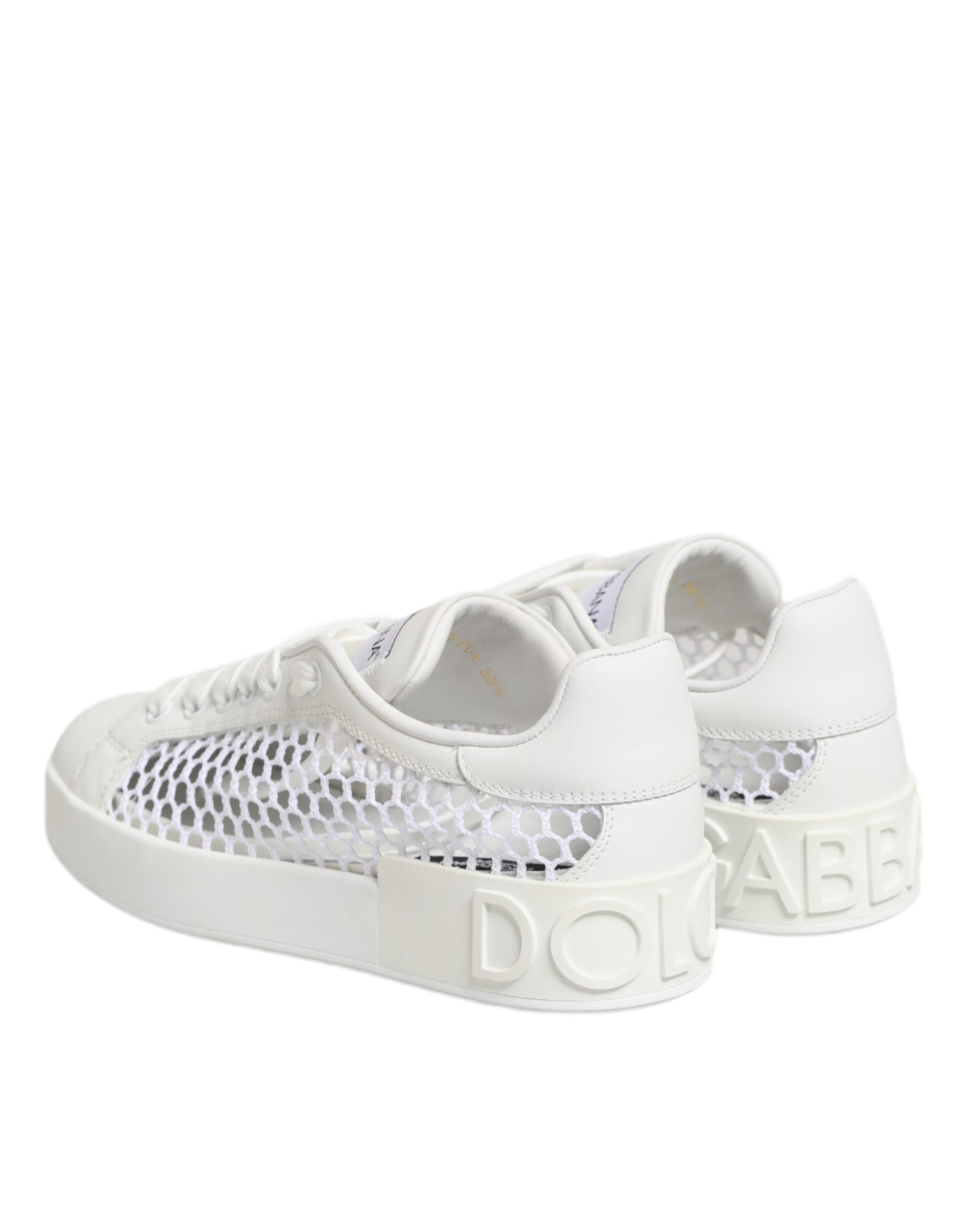Dolce & Gabbana White Mesh Inserts Low Top Sneakers Shoes Dolce & Gabbana