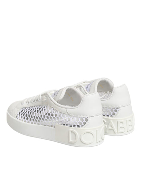 Dolce & Gabbana White Mesh Inserts Low Top Sneakers Shoes Dolce & Gabbana
