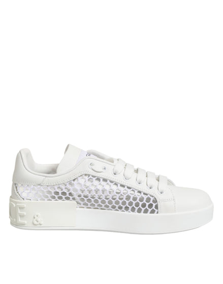 Dolce & Gabbana White Mesh Inserts Low Top Sneakers Shoes Dolce & Gabbana