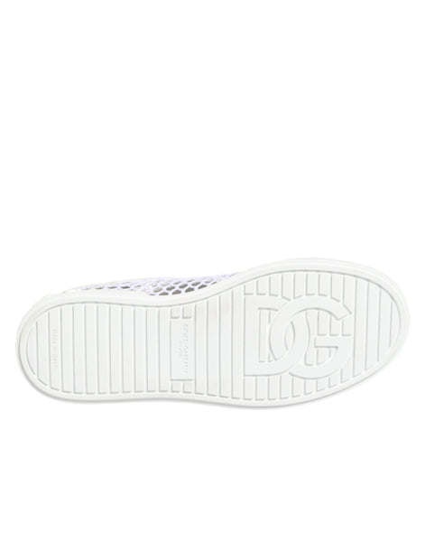 Dolce & Gabbana White Mesh Inserts Low Top Sneakers Shoes Dolce & Gabbana