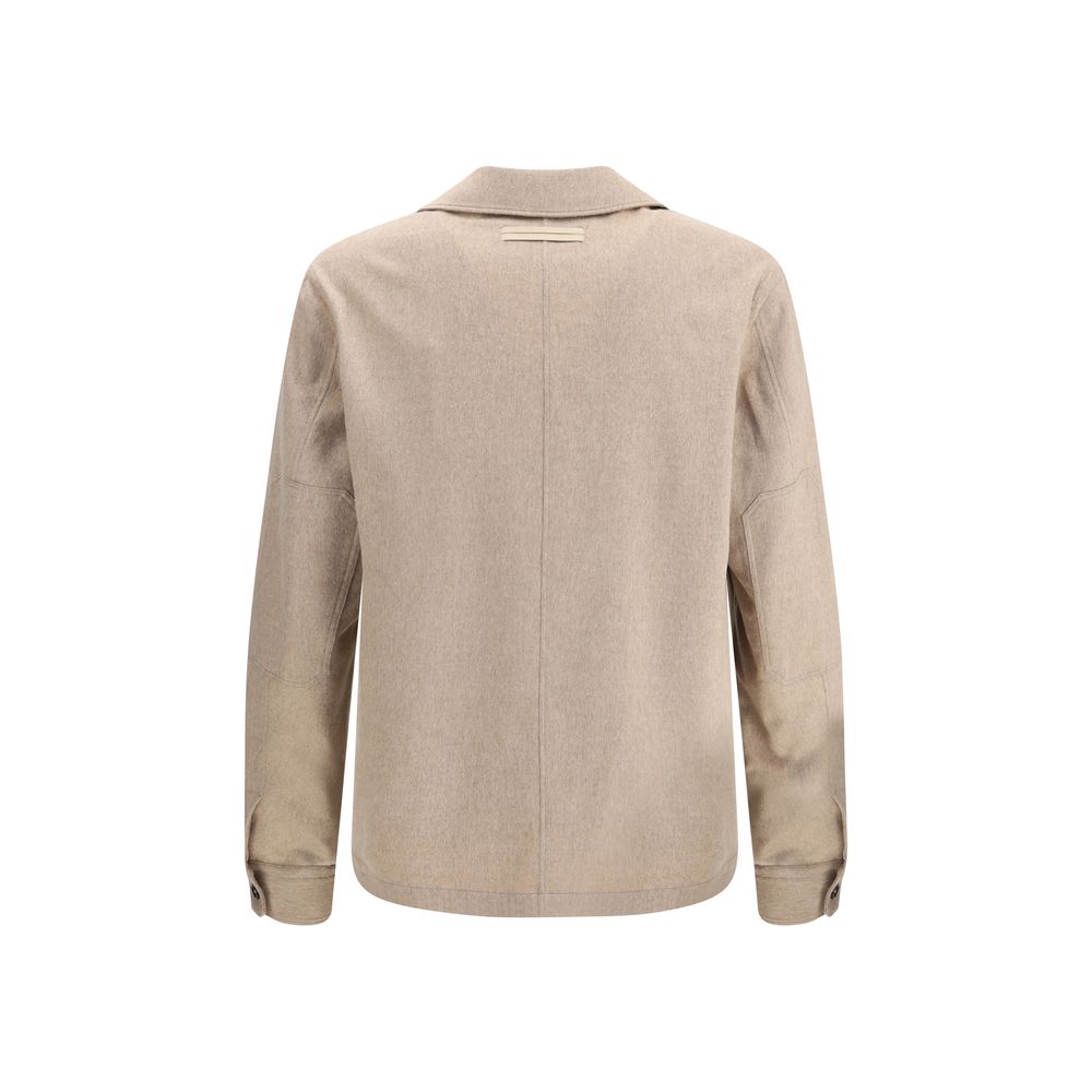ZEGNA Beige Cashmere Coat ZEGNA