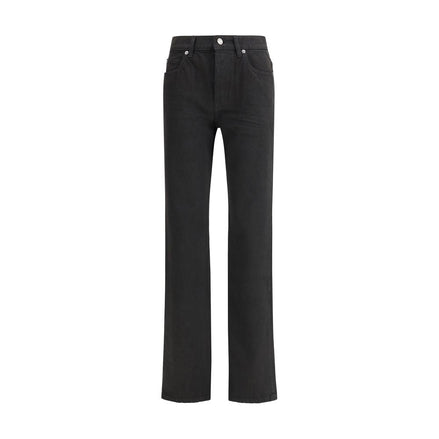 Saint Laurent Black Cotton Straight-Leg Jeans Saint Laurent