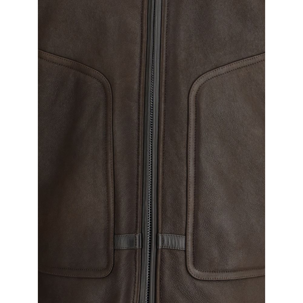 Valstar Brown Calf Leather Bos Taurus Coat Valstar