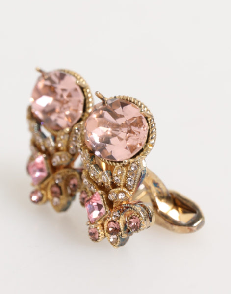 Dolce & Gabbana Gold Tone 925 Sterling Silver Crystal Accessory Cufflinks Dolce & Gabbana