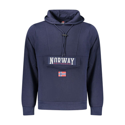 Norway 1963 Blue Cotton Men's Hooded Sweatshirt Norway 1963