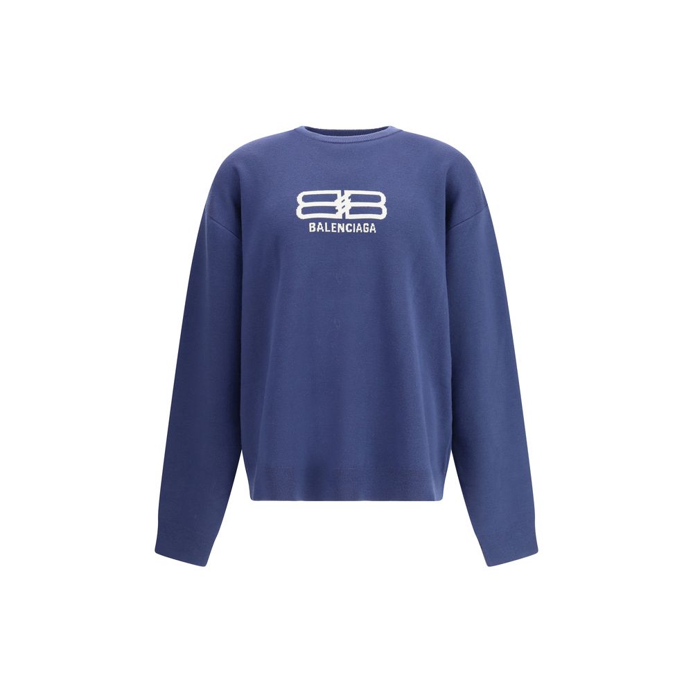 Balenciaga Blue Wool Sweatshirt Balenciaga