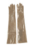Dolce & Gabbana Beige Nylon Long Elbow Length Mitten Gloves Dolce & Gabbana