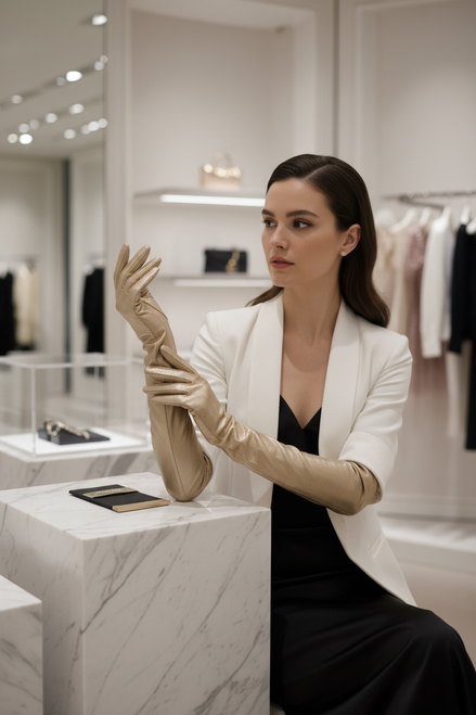 Dolce & Gabbana Beige Nylon Long Elbow Length Mitten Gloves Dolce & Gabbana