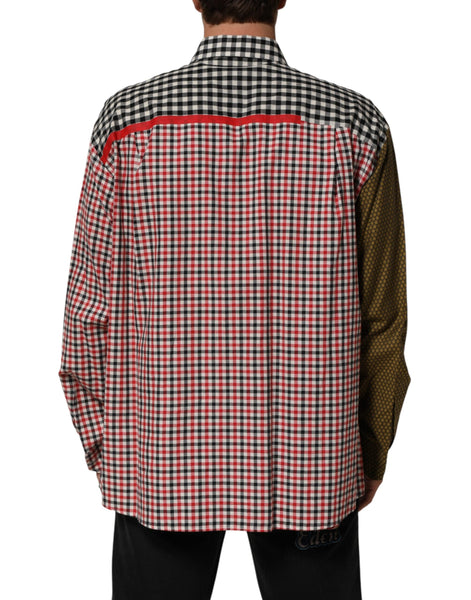 Dolce & Gabbana Multicolor Cotton Collared Checkered Shirt Dolce & Gabbana