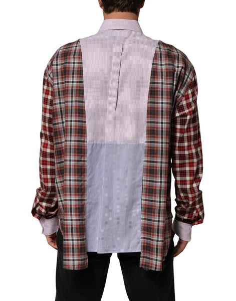 Dolce & Gabbana Multicolor Cotton Collared Checkered Shirt Dolce & Gabbana