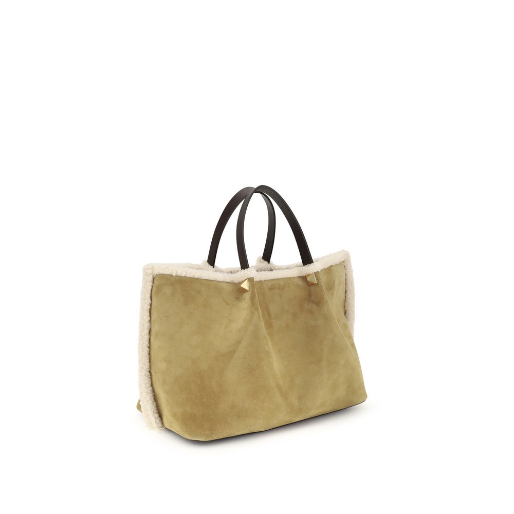 Valentino Garavani Beige Leather Shoulder Bag Valentino Garavani