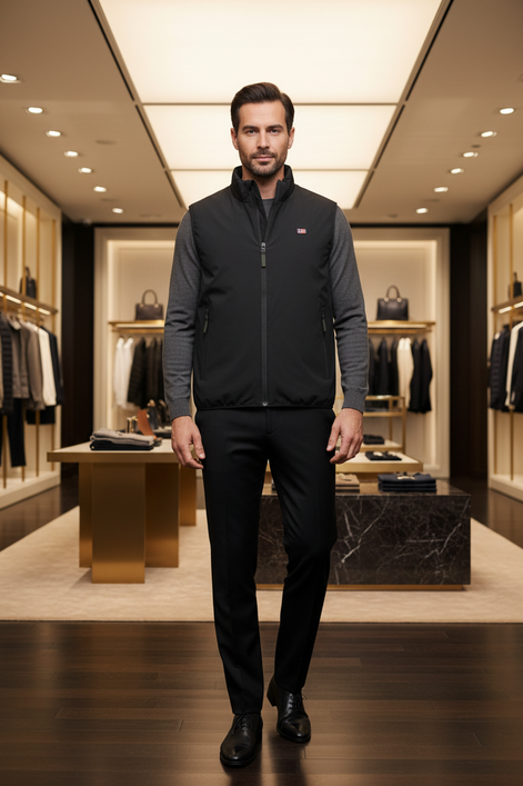 Norwegen 1963 Schwarze Polyester-Herrenjacke