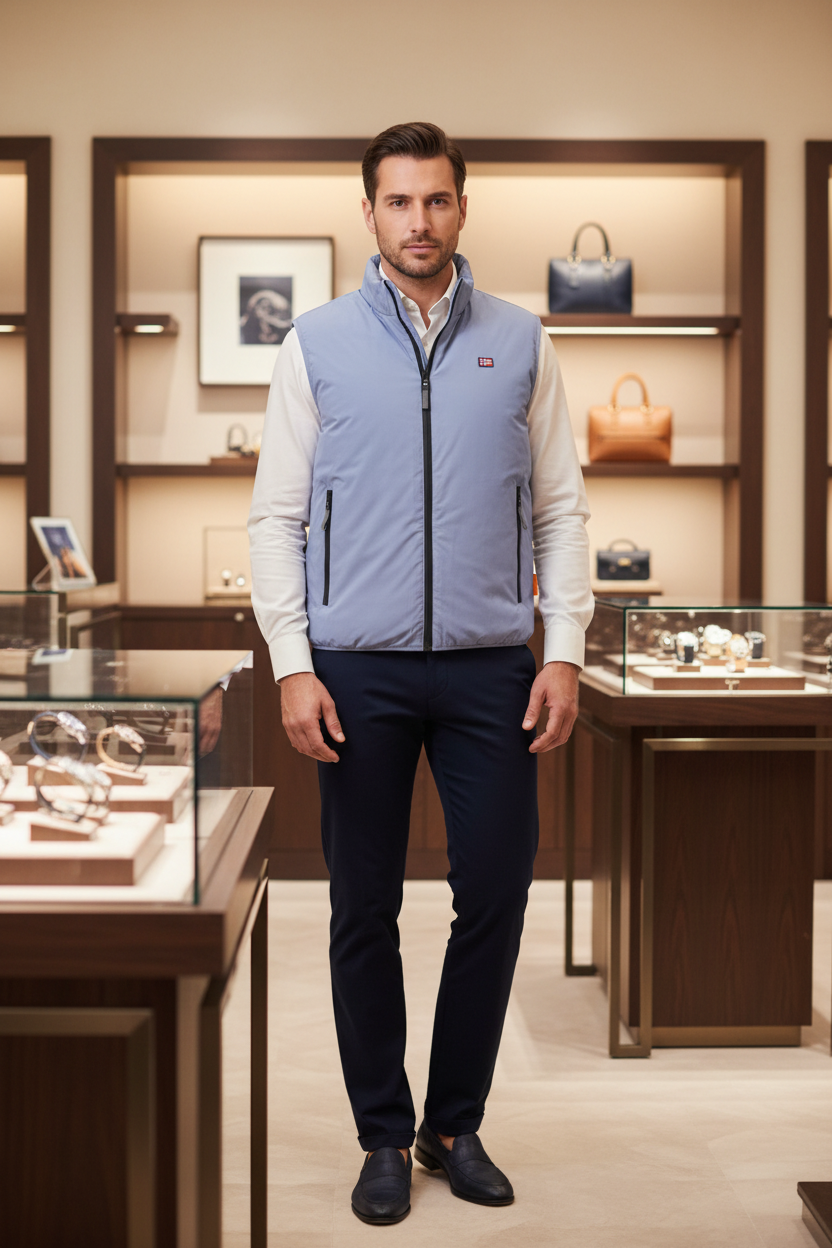 Norwegen 1963 Blaue Polyester Herrenjacke