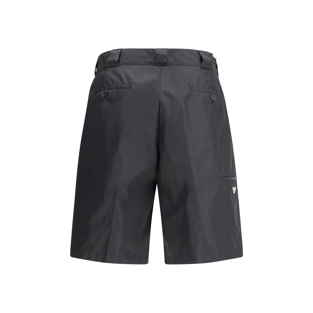 Prada Black Recycled Polyamide Bermuda Shorts Prada