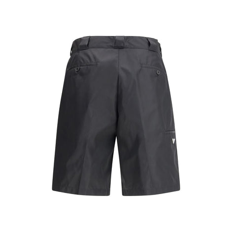 Prada Black Recycled Polyamide Bermuda Shorts Prada