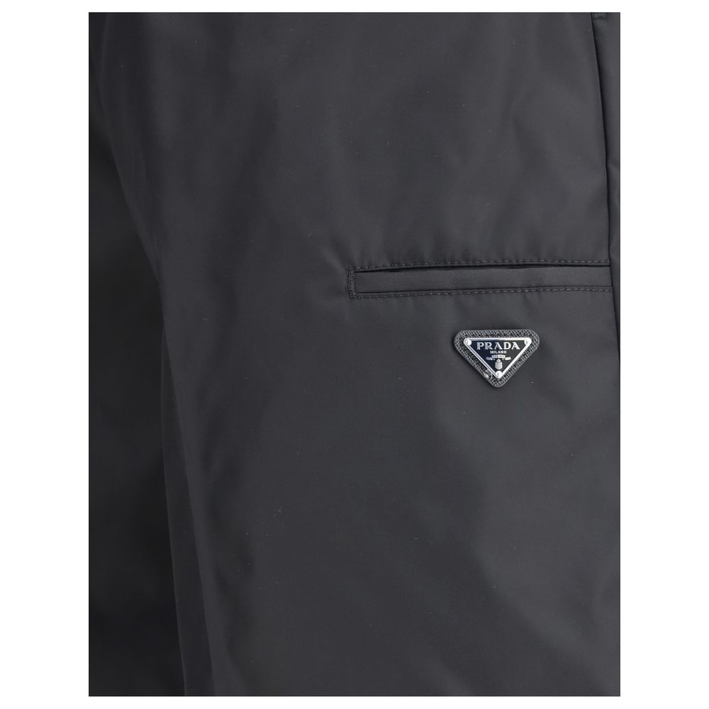 Prada Black Recycled Polyamide Bermuda Shorts Prada