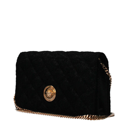 Versace Black Fabric Clutch Bag Versace