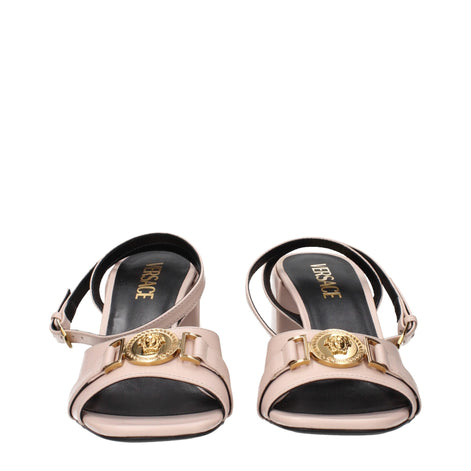 Versace Pink Leather Platform Sandals Versace