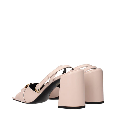 Versace Pink Leather Platform Sandals Versace