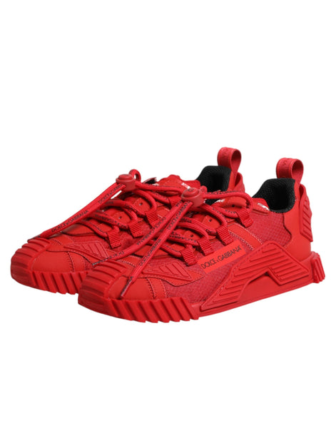 Dolce & Gabbana Red Logo Lace Low Top NS1 Sneakers Shoes Dolce & Gabbana