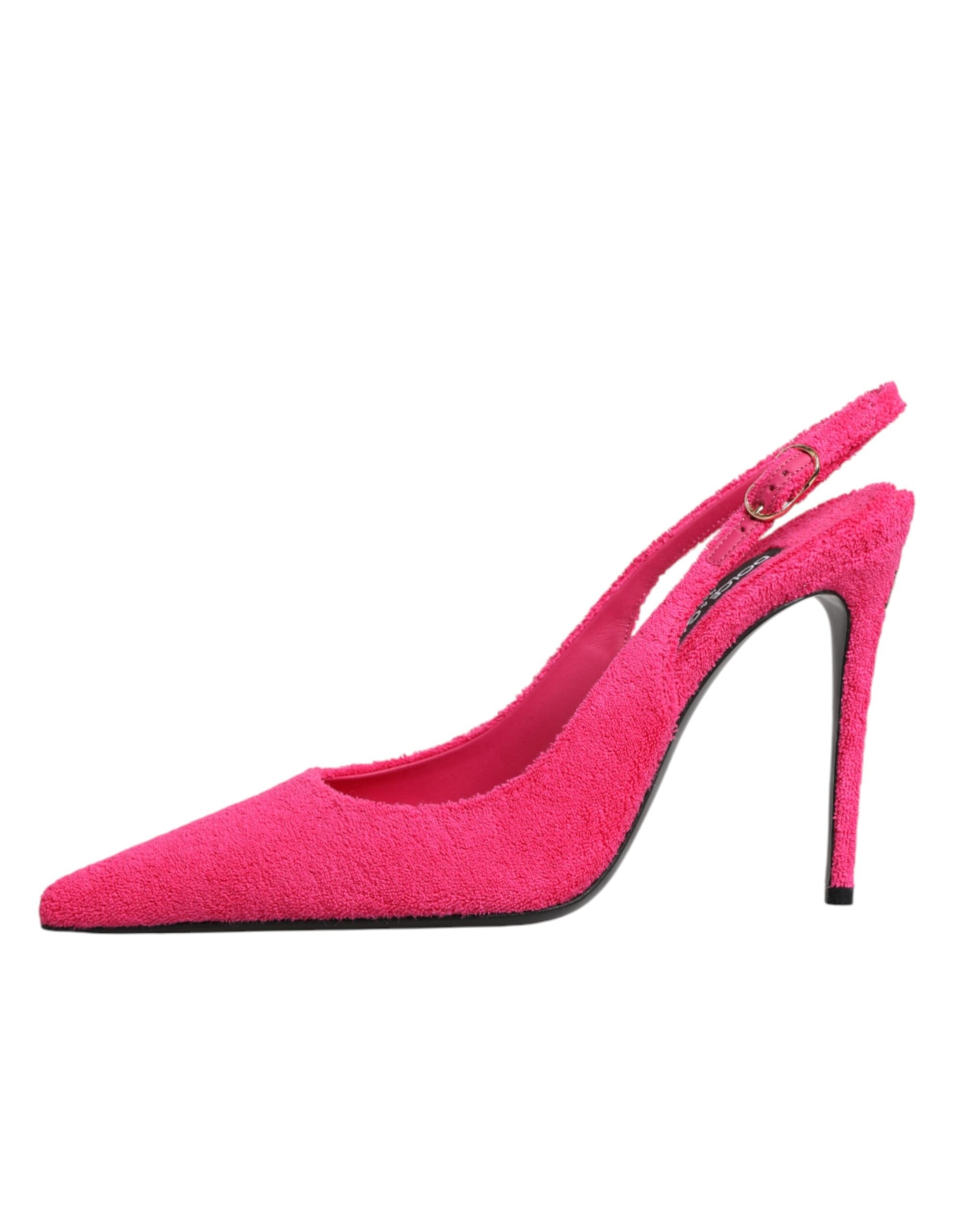 Dolce & Gabbana Pink Suede High Heels Slingback Shoes Dolce & Gabbana