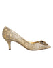 Dolce & Gabbana Gold Taormina Lace DEVOTION Pumps Shoes Dolce & Gabbana