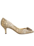 Dolce & Gabbana Gold Taormina Lace DEVOTION Pumps Shoes Dolce & Gabbana