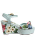 Dolce & Gabbana Green Floral Ankle Strap Wedge Sandals Shoes Dolce & Gabbana