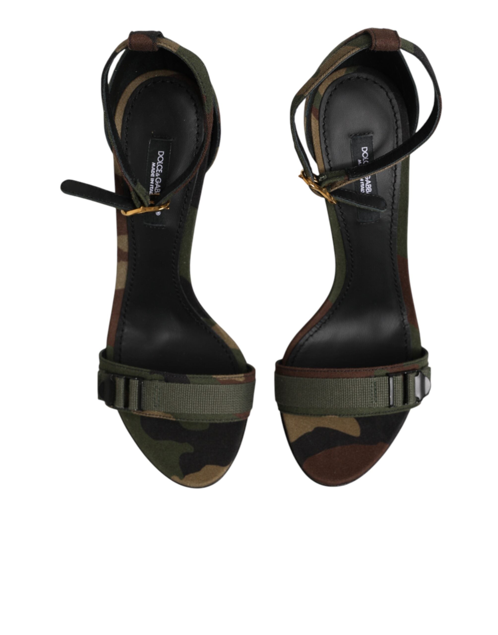 Dolce & Gabbana Multicolor DG Logo Heels Camouflage Sandals Shoes Dolce & Gabbana