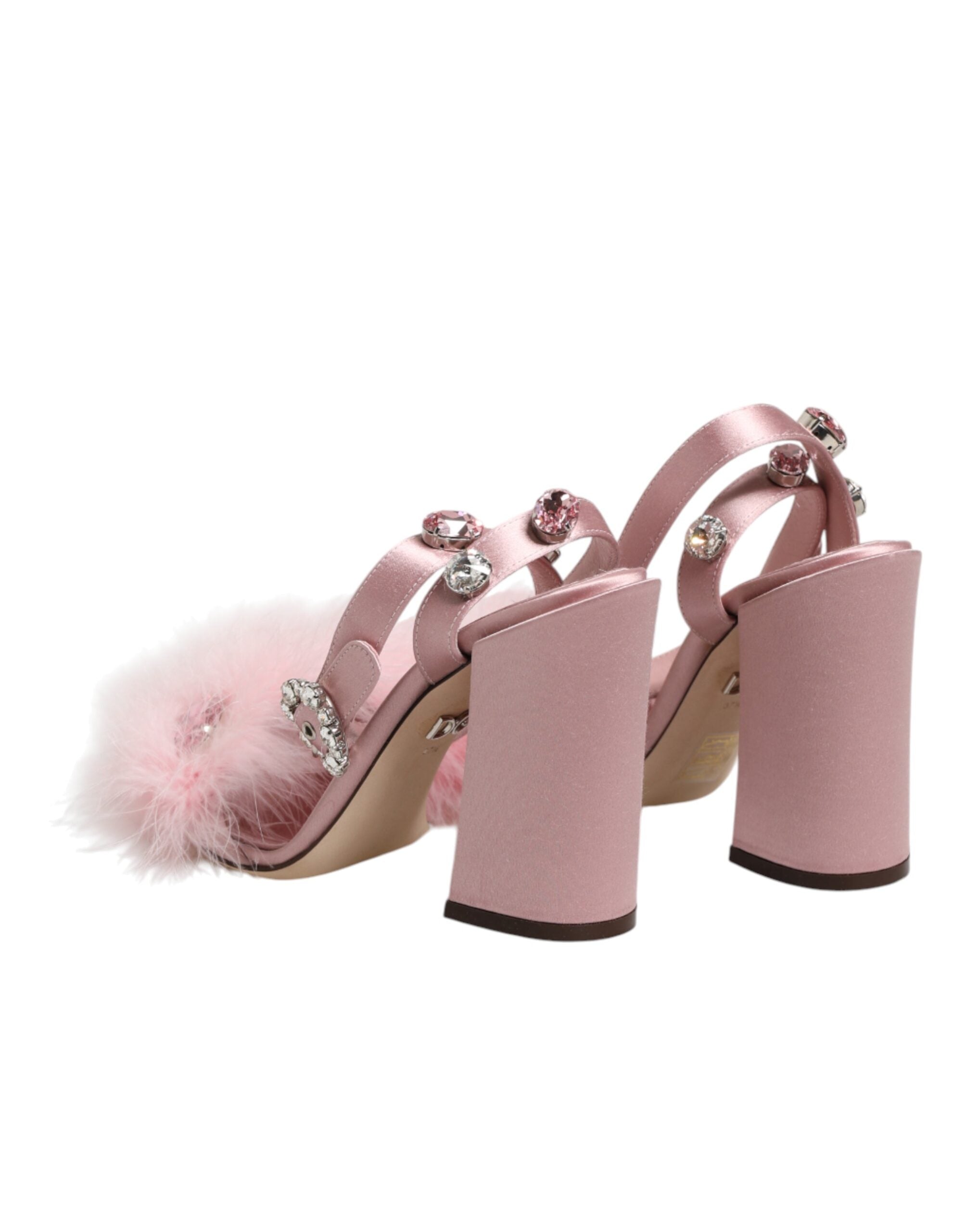Dolce & Gabbana Pink Sequined Ankle Strap Sandals Shoes Dolce & Gabbana