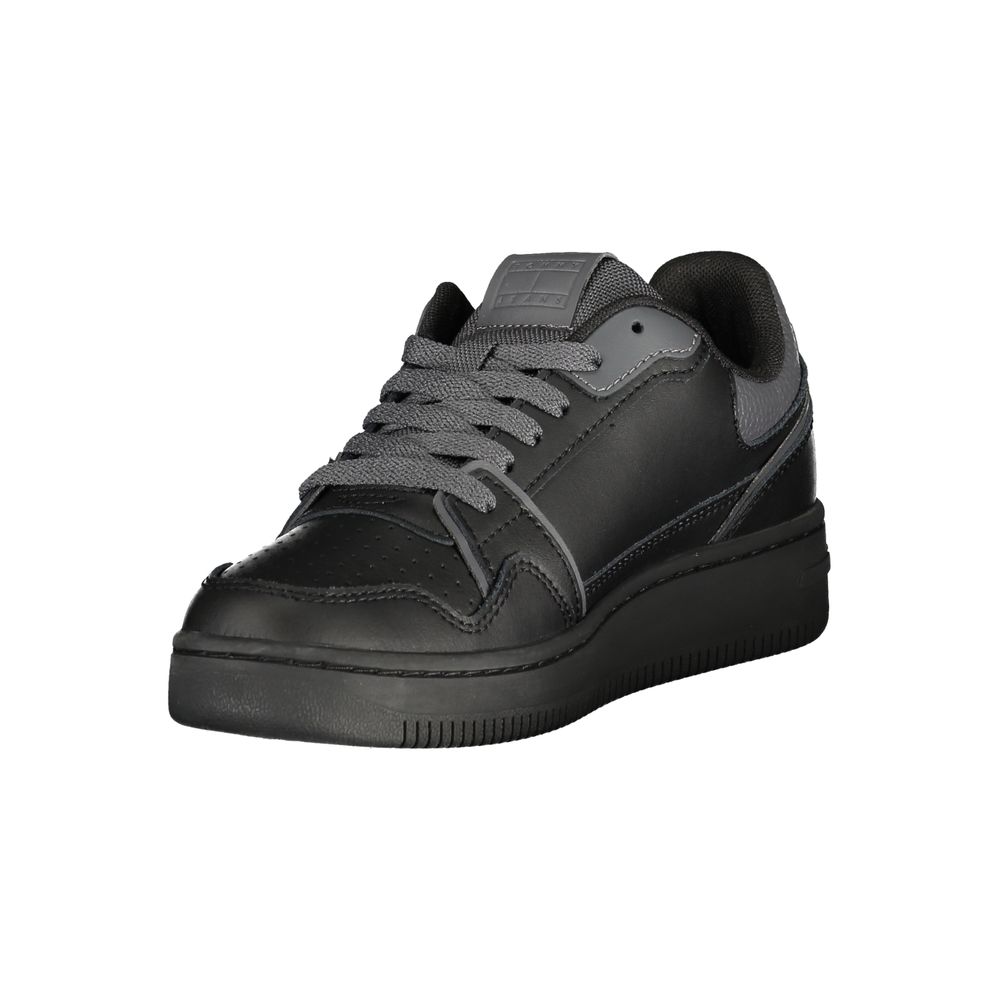 Tommy Hilfiger Black Leather Women Sneaker Tommy Hilfiger