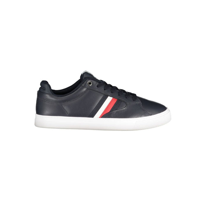Tommy Hilfiger Blue Leather Men Sneaker Tommy Hilfiger