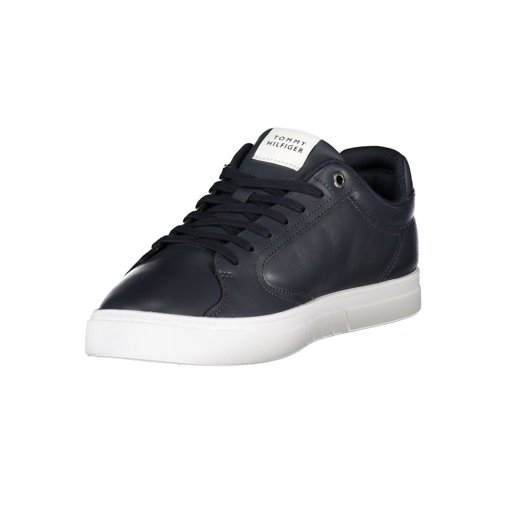 Tommy Hilfiger Blue Leather Men Sneaker Tommy Hilfiger