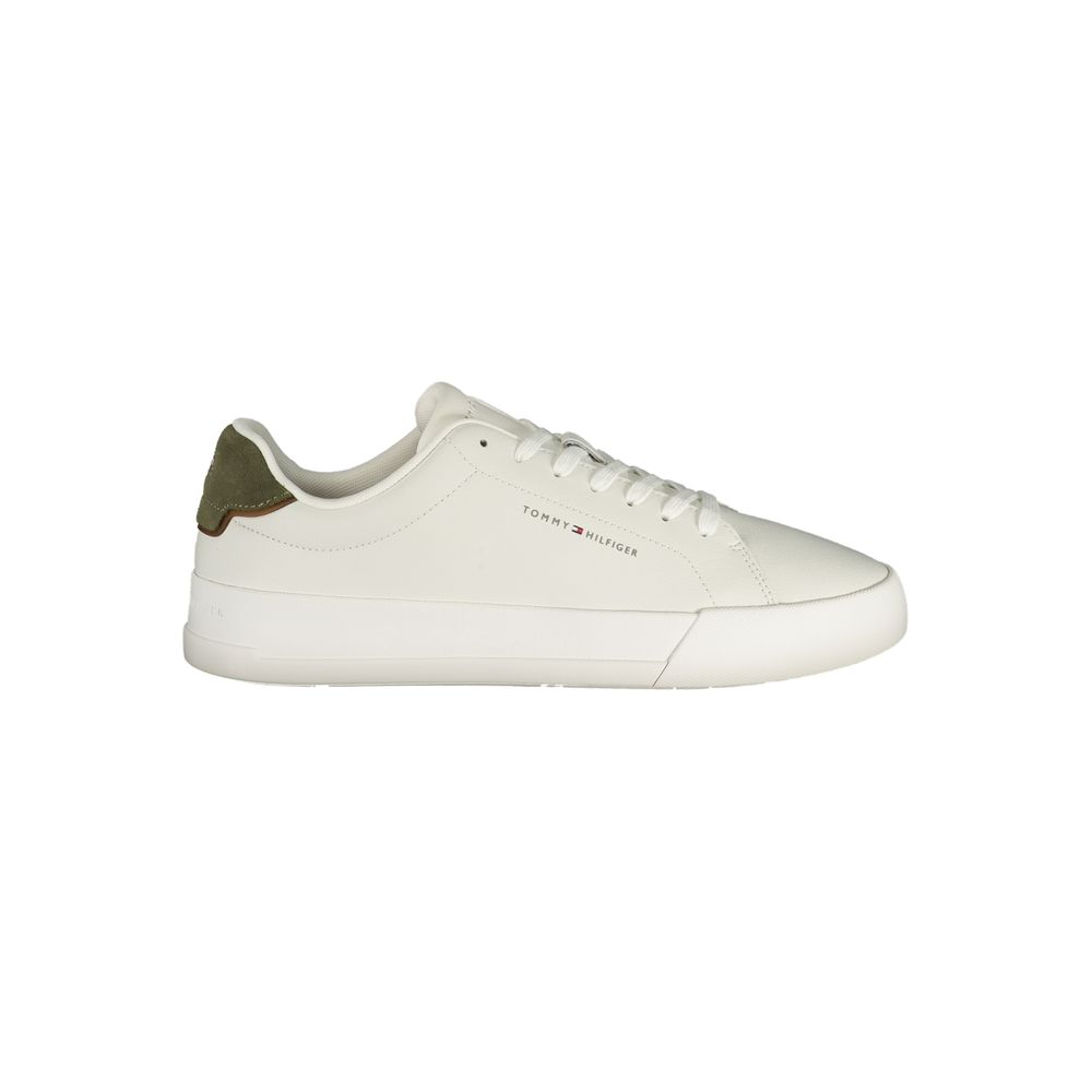 Tommy Hilfiger White Leather Men Sneaker Tommy Hilfiger