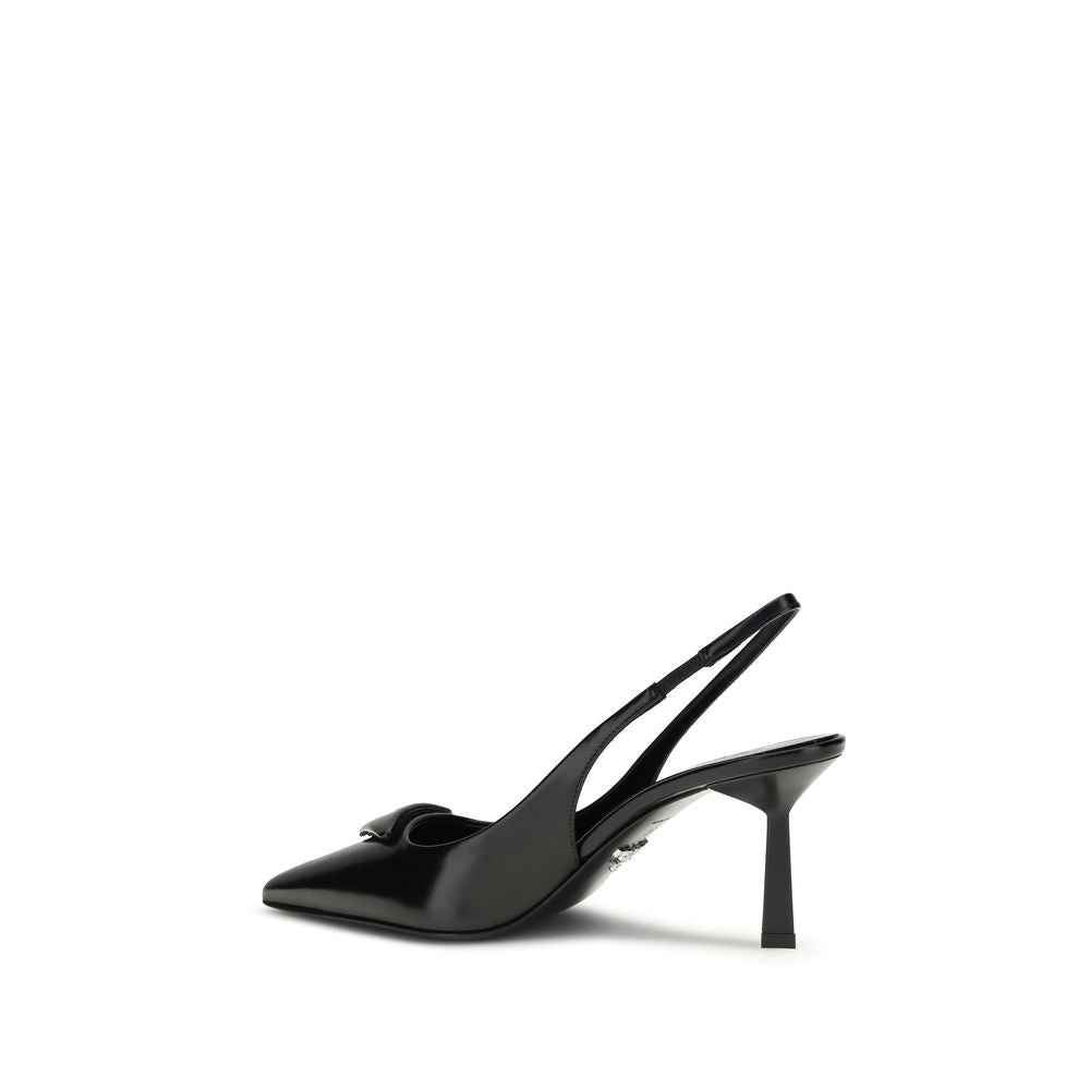 Prada Black Calf Leather Bos Taurus High Heel Pumps Prada
