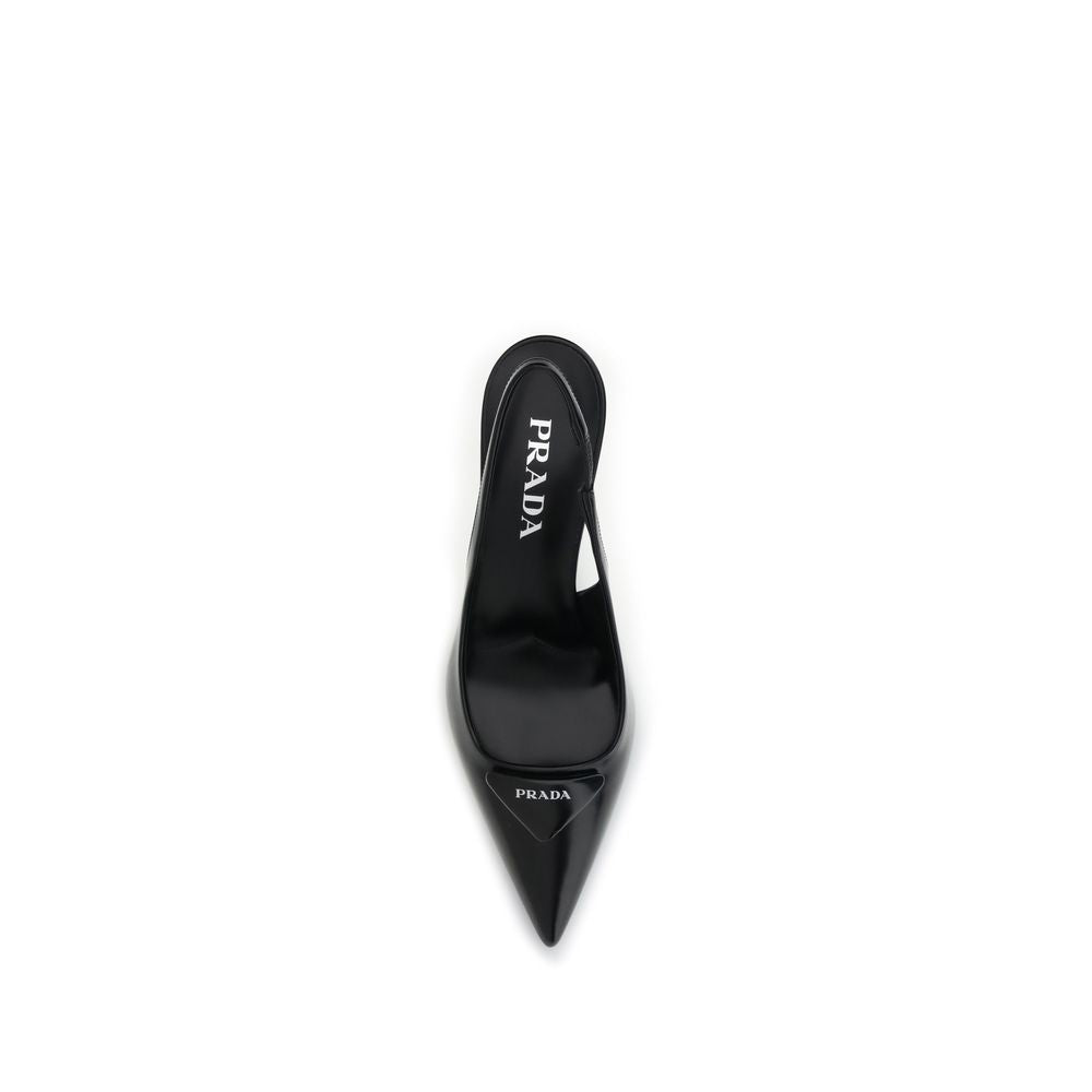 Prada Black Calf Leather Bos Taurus High Heel Pumps Prada
