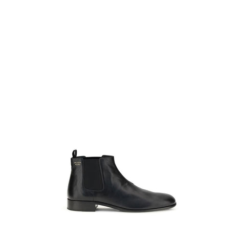 Prada Black Leather Ankle Boots Prada