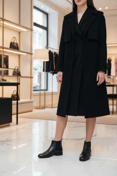 Prada Stiefeletten aus schwarzem Ziegenleder