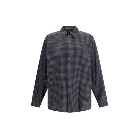 Balenciaga Black Wool Pattern Shirt Balenciaga