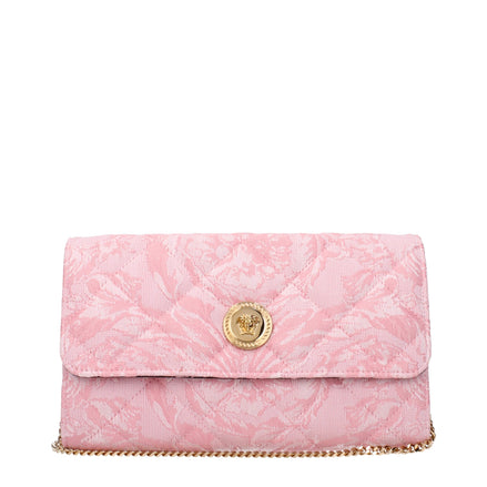 Versace Pink Fabric Clutch Bag Versace