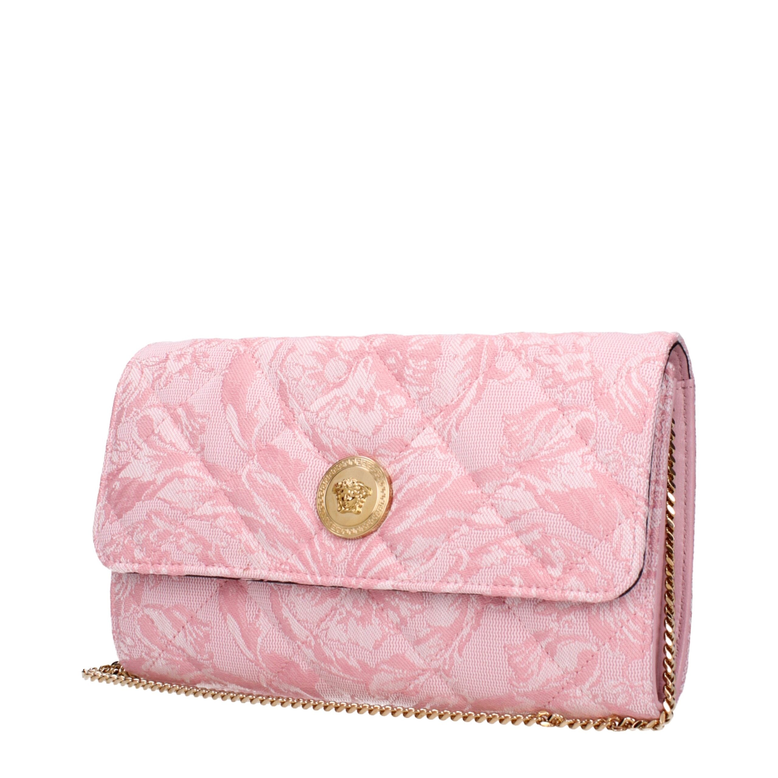 Versace Pink Fabric Clutch Bag Versace
