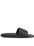Dolce & Gabbana Black Leather Slides Sandals Beachwear Shoes Dolce & Gabbana