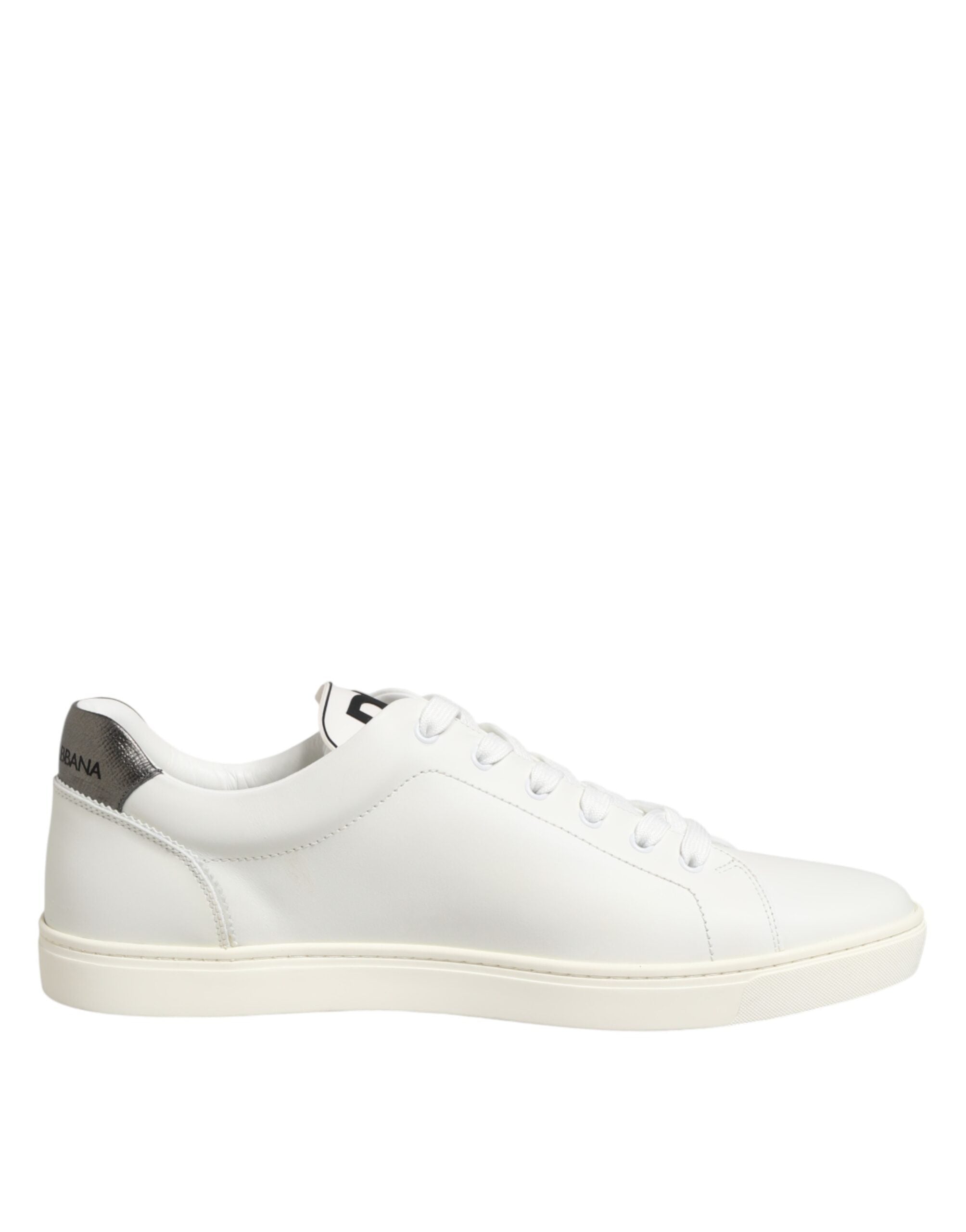 Dolce & Gabbana White Leather Heart Embellished Sneakers Shoes Dolce & Gabbana